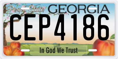 GA license plate CEP4186