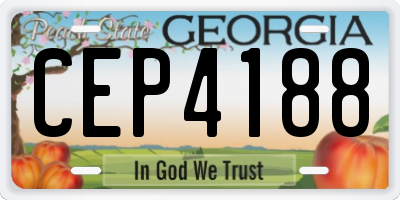 GA license plate CEP4188