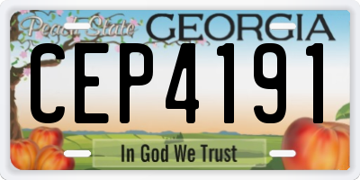 GA license plate CEP4191