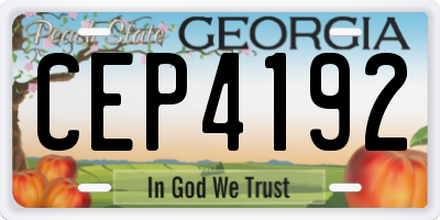 GA license plate CEP4192