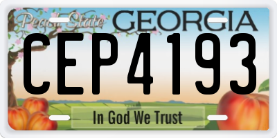 GA license plate CEP4193
