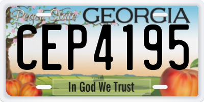 GA license plate CEP4195