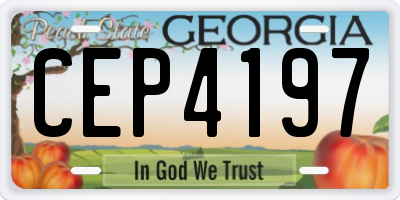 GA license plate CEP4197