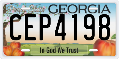 GA license plate CEP4198