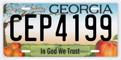 GA license plate CEP4199