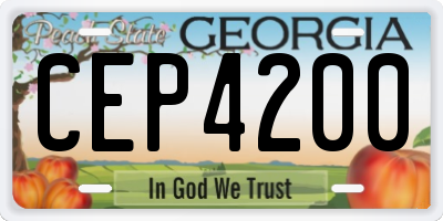 GA license plate CEP4200