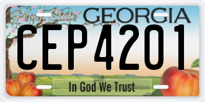 GA license plate CEP4201
