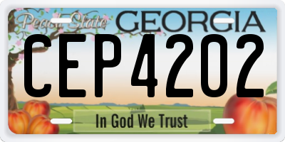 GA license plate CEP4202