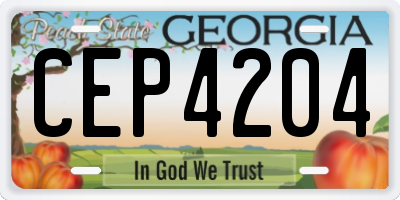 GA license plate CEP4204