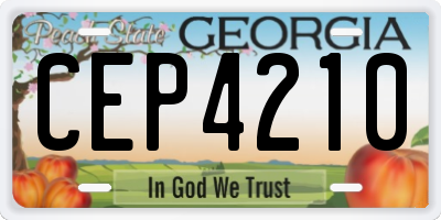 GA license plate CEP4210