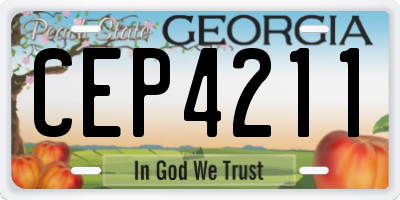 GA license plate CEP4211