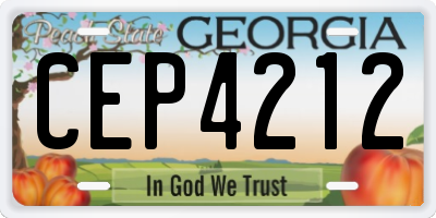 GA license plate CEP4212