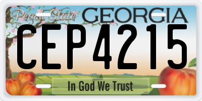 GA license plate CEP4215