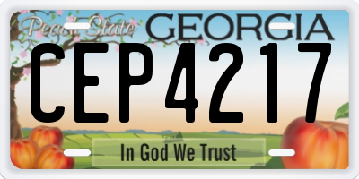 GA license plate CEP4217