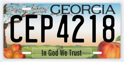 GA license plate CEP4218