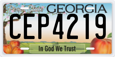 GA license plate CEP4219