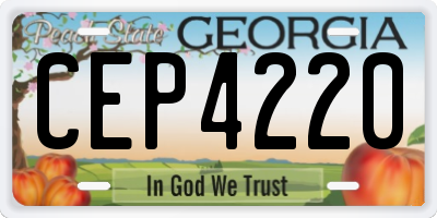 GA license plate CEP4220
