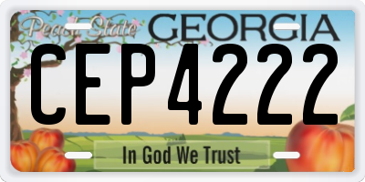 GA license plate CEP4222