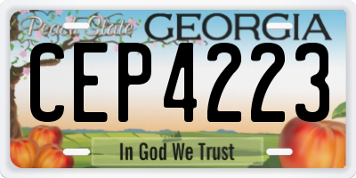 GA license plate CEP4223
