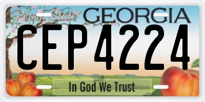 GA license plate CEP4224