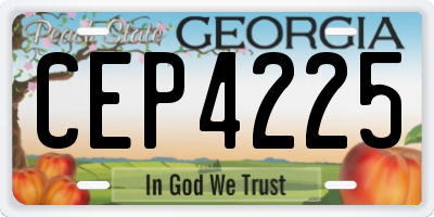 GA license plate CEP4225