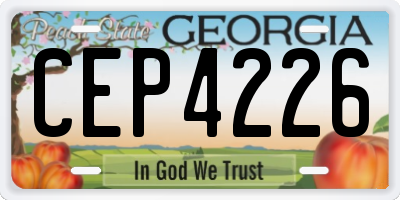 GA license plate CEP4226