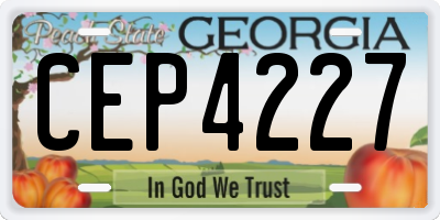 GA license plate CEP4227