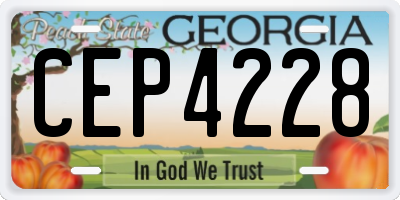 GA license plate CEP4228
