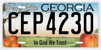 GA license plate CEP4230