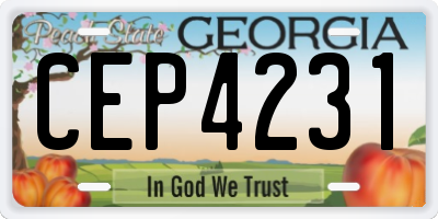 GA license plate CEP4231