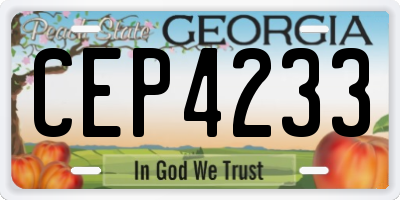 GA license plate CEP4233