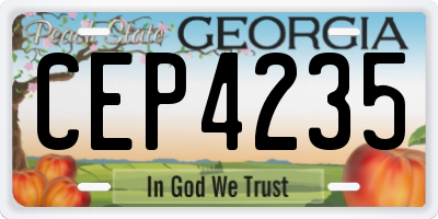 GA license plate CEP4235