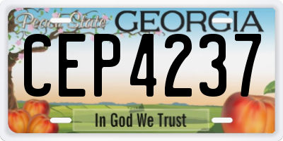 GA license plate CEP4237