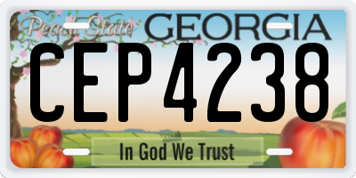 GA license plate CEP4238