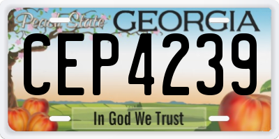 GA license plate CEP4239