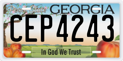 GA license plate CEP4243
