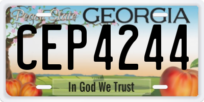 GA license plate CEP4244