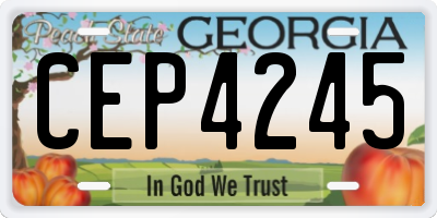 GA license plate CEP4245