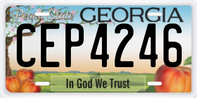 GA license plate CEP4246