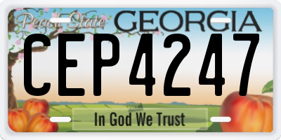 GA license plate CEP4247