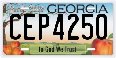 GA license plate CEP4250