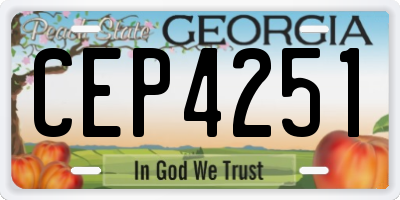 GA license plate CEP4251