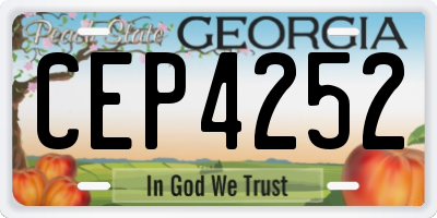 GA license plate CEP4252