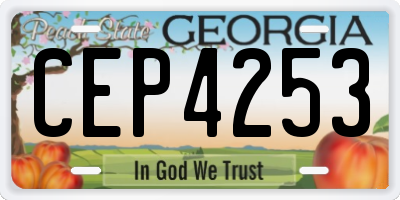 GA license plate CEP4253