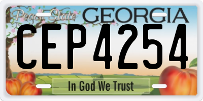 GA license plate CEP4254