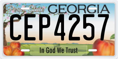 GA license plate CEP4257