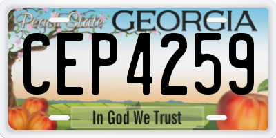 GA license plate CEP4259
