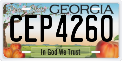 GA license plate CEP4260