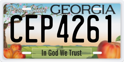 GA license plate CEP4261