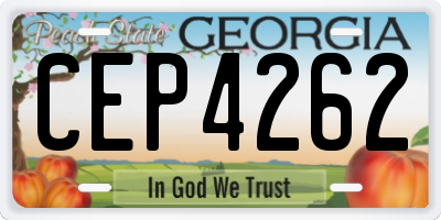 GA license plate CEP4262